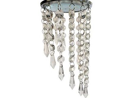 Точечный светильник GX53 H4 круг хрусталики  продолговат.  на подвесе "под скос"