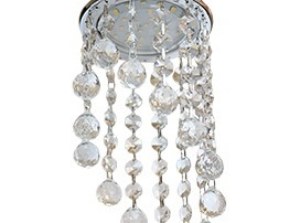 Светильник GX53 H4  Ecola декор круг хрусталики  на подвесе "под скос"