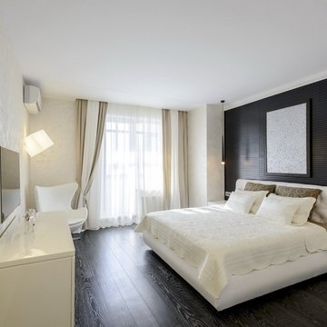 Белый матовый потолок в спальню 20 кв.м от 16000 руб.*